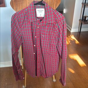 Abercrombie & Fitch Red Plaid Men's Shirt